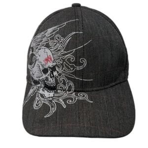 Miami Ink Fitted Baseball Cap Black One Size Adjustable Embroidered Vented Holes